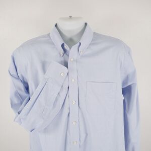 DAMAGED Paul Fredrick Blue Non‎ Iron 17 / 37 Button Down Two Ply Cotton Shirt